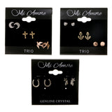 Horseshoe Anchor Heart Bird Cross Moon Shooting Star Stud-Earrings Colorful #3479