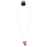Heart Key Adjustable Length Pendant-Necklace With Faceted Accents Colorful #3306