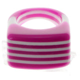 Pink And White Color Ring With Stripe Designs AEROR3