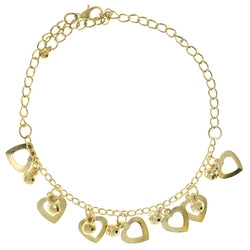Heart Charm-Anklet Gold-Tone Color  #4050