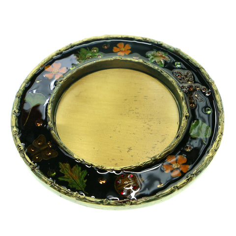 Flowers Insects Candle-Holder With Crystal Accents Gold-Tone & Multi Colored #Ch5