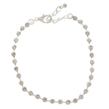 Silver-Tone Metal Tennis-Bracelet With Crystal Accents #3384