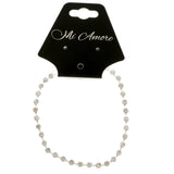Silver-Tone Metal Tennis-Bracelet With Crystal Accents #3384