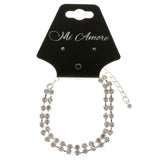 Silver-Tone Metal Tennis-Bracelet With Crystal Accents #3400