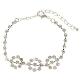 Silver-Tone Metal Tennis-Bracelet With Crystal Accents #3386
