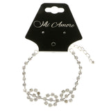 Silver-Tone Metal Tennis-Bracelet With Crystal Accents #3386