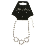 Silver-Tone Metal Tennis-Bracelet With Crystal Accents #3394