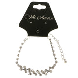 Silver-Tone Metal Tennis-Bracelet With Crystal Accents #3393