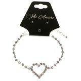 Heart Tennis-Bracelet With Crystal Accents  Silver-Tone Color #3403