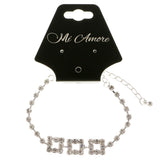 Silver-Tone Metal Tennis-Bracelet With Crystal Accents #3405