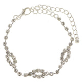 Silver-Tone Metal Tennis-Bracelet With Crystal Accents #3397