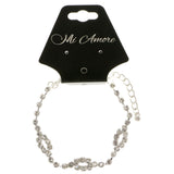 Silver-Tone Metal Tennis-Bracelet With Crystal Accents #3397