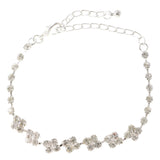 Silver-Tone Metal Tennis-Bracelet With Crystal Accents #3408