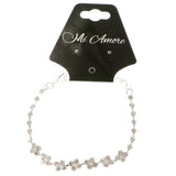 Silver-Tone Metal Tennis-Bracelet With Crystal Accents #3408