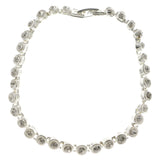Silver-Tone Metal Tennis-Bracelet With Crystal Accents #3396