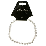 Silver-Tone Metal Tennis-Bracelet With Crystal Accents #3396