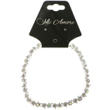 Silver-Tone Metal Tennis-Bracelet With Crystal Accents #3404
