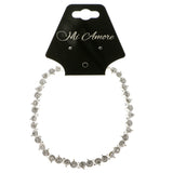 Silver-Tone Metal Tennis-Bracelet With Crystal Accents #3402