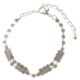 Silver-Tone Metal Tennis-Bracelet With Crystal Accents #3399