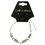 Silver-Tone Metal Tennis-Bracelet With Crystal Accents #3399