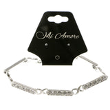 Silver-Tone Metal Tennis-Bracelet With Crystal Accents #3389