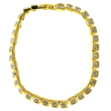 Gold-Tone Metal Tennis-Bracelet With Crystal Accents #3388