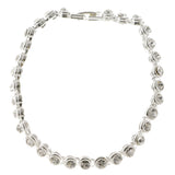 Silver-Tone Metal Tennis-Bracelet With Crystal Accents #3407