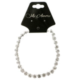 Silver-Tone Metal Tennis-Bracelet With Crystal Accents #3407