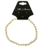 Gold-Tone Metal Tennis-Bracelet With Crystal Accents #3387