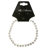 Silver-Tone Metal Tennis-Bracelet With Crystal Accents #3395