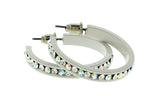 Colorful  AB Finish Crystal-Hoop-Earrings With Crystal Accents #489