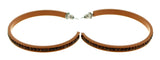 Brown Metal Crystal-Hoop-Earrings With Crystal Accents #358