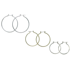 Silver-Tone & Gold-Tone Colored Metal Multiple-Earrings #3586