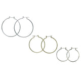 Silver-Tone & Gold-Tone Colored Metal Multiple-Earrings #3586