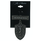 Crown Horse Crest Pin With Crystal Accents Silver-Tone Color #3646