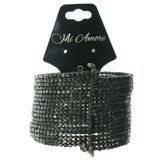 Gray Metal Cuff-Bracelet With Bead Accents #3595