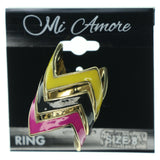 Gold-Tone & Multi Colored Metal Multiple-Rings #3597