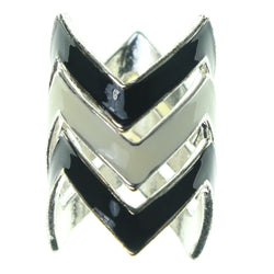 Black & White Colored Metal Multiple-Rings #3623