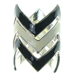 Black & White Colored Metal Multiple-Rings #3623