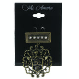 Knight Crest Pin With Crystal Accents Gold-Tone & Black Colored #3632