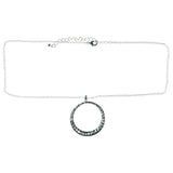 Adjustable Length Pendant-Necklace Silver-Tone Color  #3594
