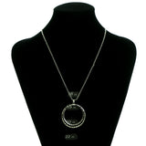 Adjustable Length Pendant-Necklace Silver-Tone Color  #3594