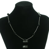Adjustable Length Fashion-Necklace With Bead Accents Silver-Tone & Black Colored #3605