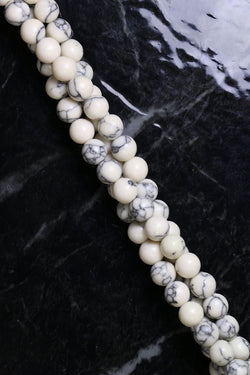 6mm Gemstone Rounds White Howlite Gr07