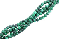 6mm Gemstone Rounds Malachite B GR14