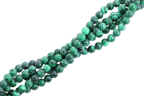 6mm Gemstone Rounds Malachite B GR14