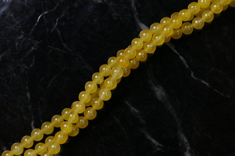 6mm Gemstone Rounds Yellow Jade Gr21