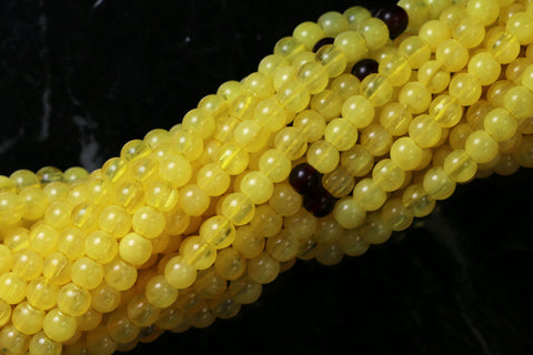 6mm Acrylic Gemstone Rounds Yellow Amber Gr28