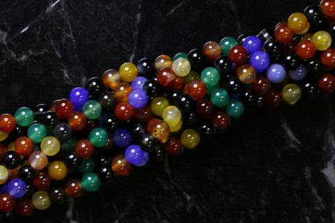 6mm Gemstone Round Mixed Onyx GR36