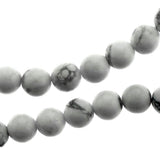 6mm Gemstone Rounds White Howlite Gr07